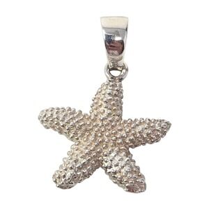 Sterling Silver 925 Starfish Charm Pendant Nautical Beach Ocean 1.25" 3.5g